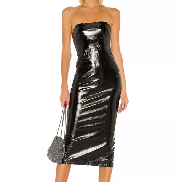 NBD x REVOLVE Midi Bodycon Faux Leather Dress XS 0 - Picture 4 of 6